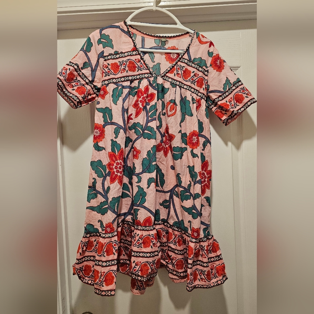 J. CREW V-neck tunic dress in floral block print